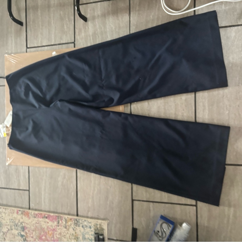 Tory Burch "Carrie" Dark Blue Wide-Leg Pants with Button Accents SZ 12 NWT - Picture 7 of 15